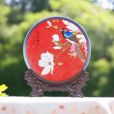 BỘ BA ĐĨA CẢNH HỌA TIẾT HOA LAN CAO CẤP